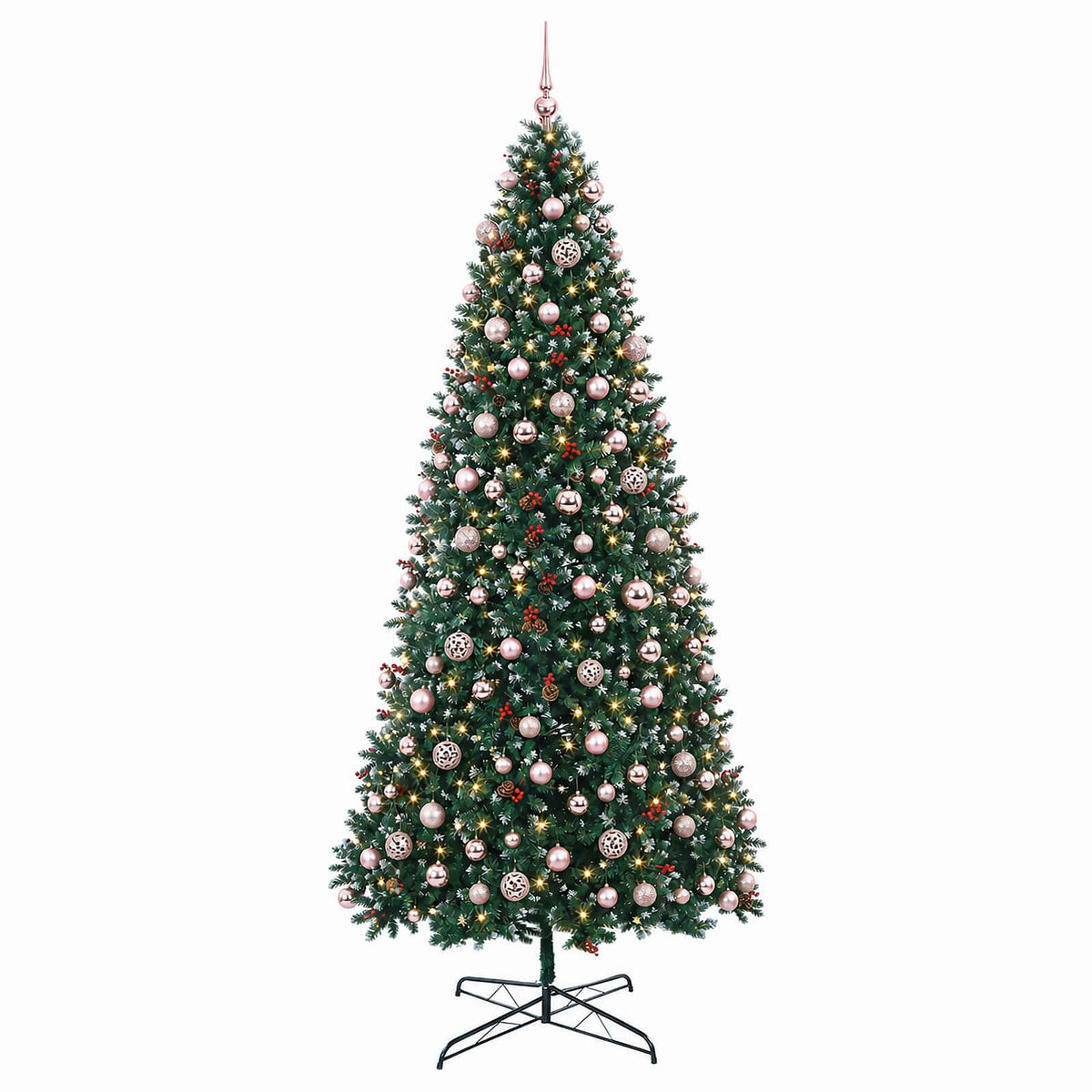 vidaXL Sztuczna choinka na zawiasach z bombkami 500 cm 900 LED