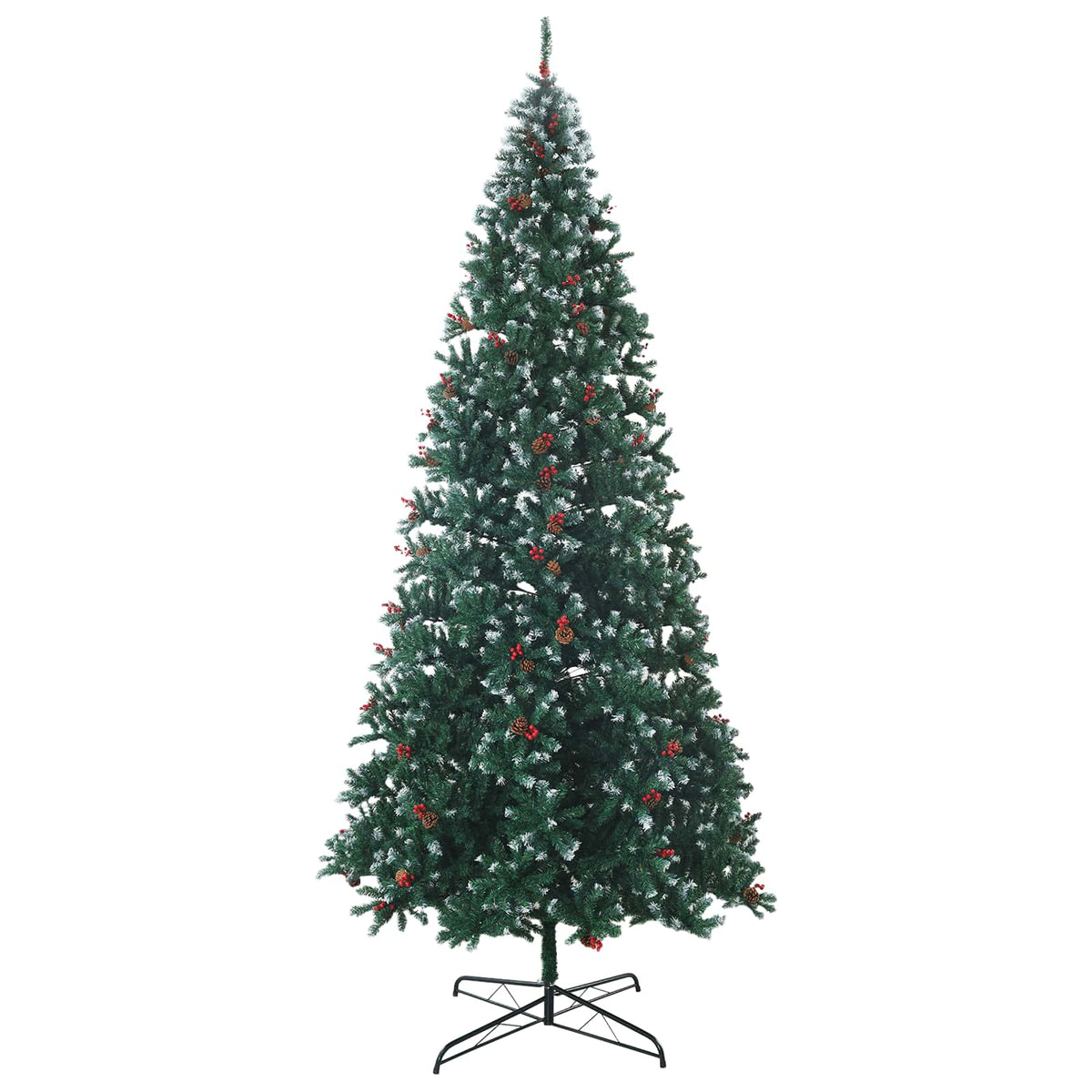 vidaXL Sztuczna choinka na zawiasach z bombkami 500 cm 900 LED