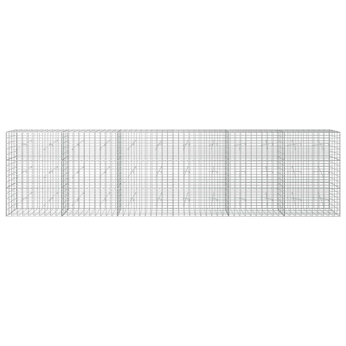 vidaXL Gabion z drutu 3,5 mm i siatką 5x10 cm 600x20x150 cm