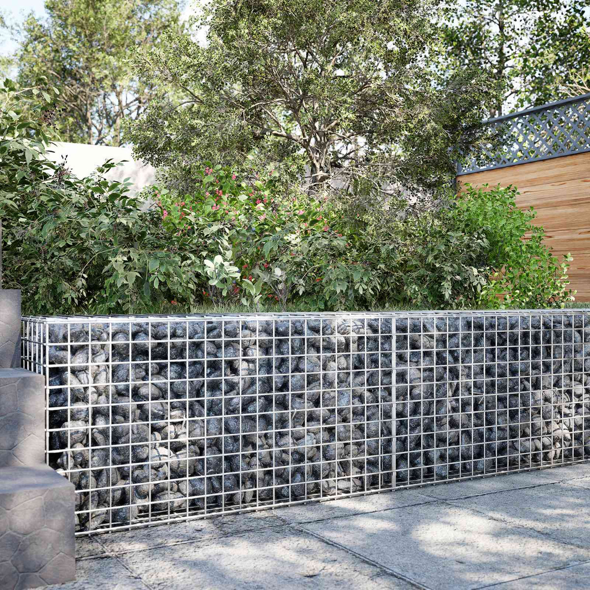 vidaXL Gabion z drutu 5 mm i siatką 5x5 cm 150x10x50 cm