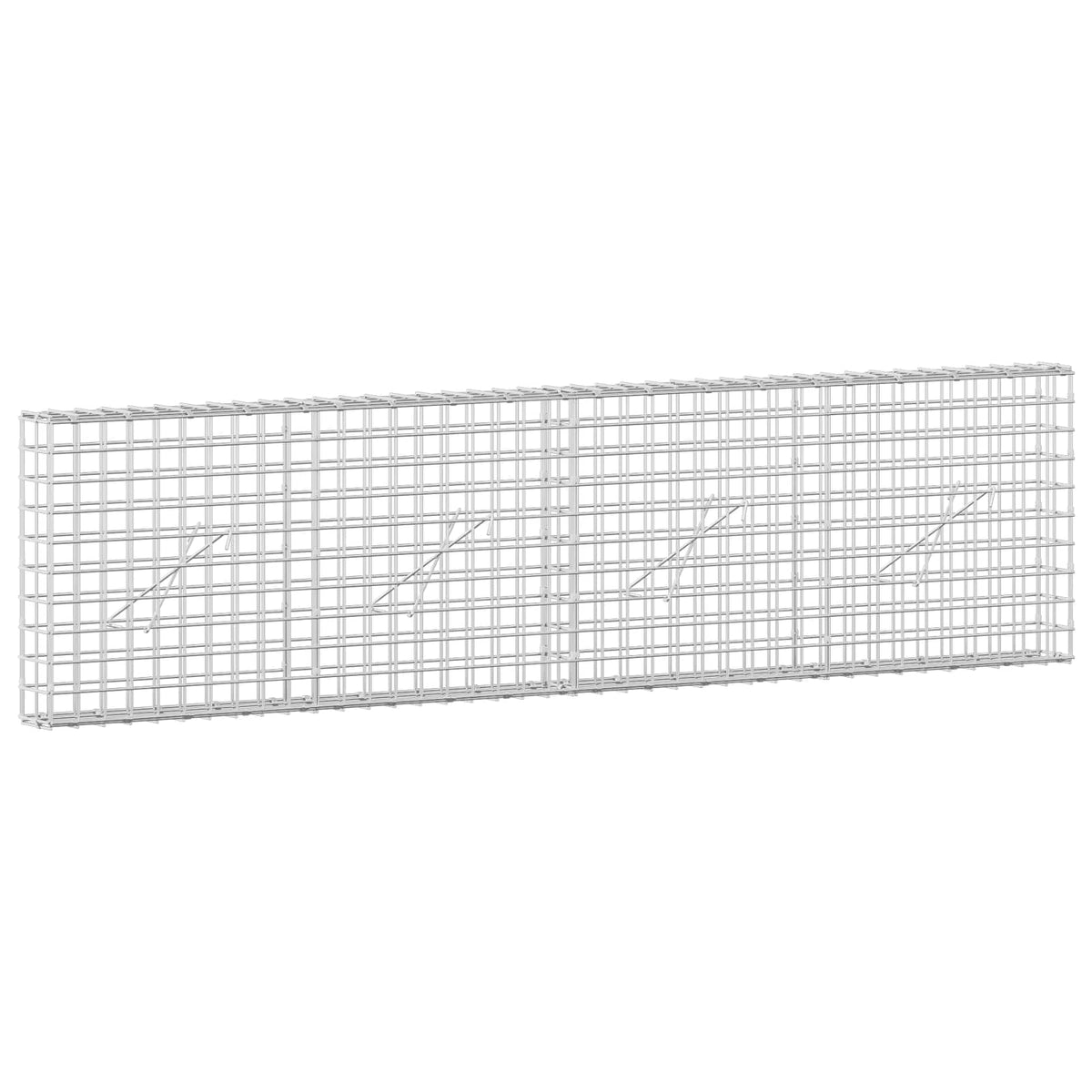 vidaXL Gabion z drutu 5 mm i siatką 5x5 cm 200x10x50 cm