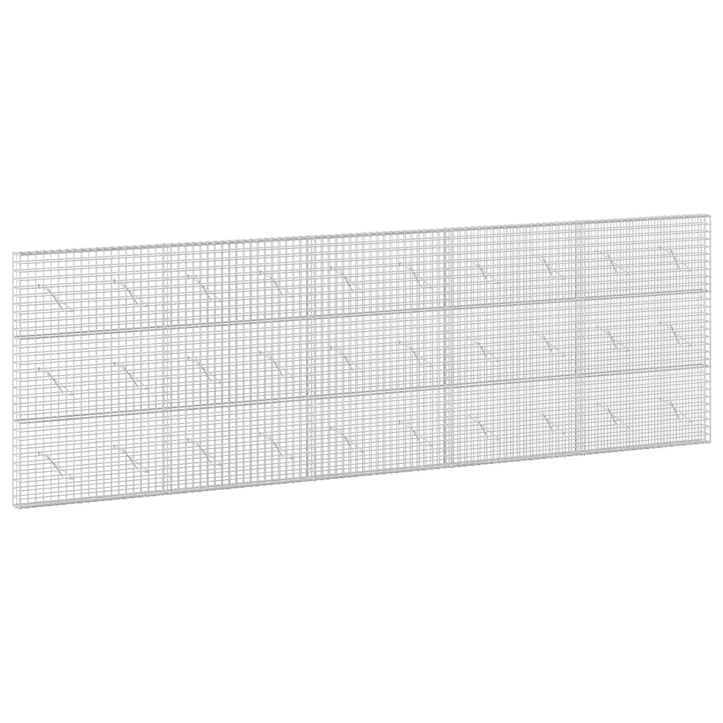 vidaXL Gabion z drutu 5 mm i siatką 5x5 cm 500x10x150 cm