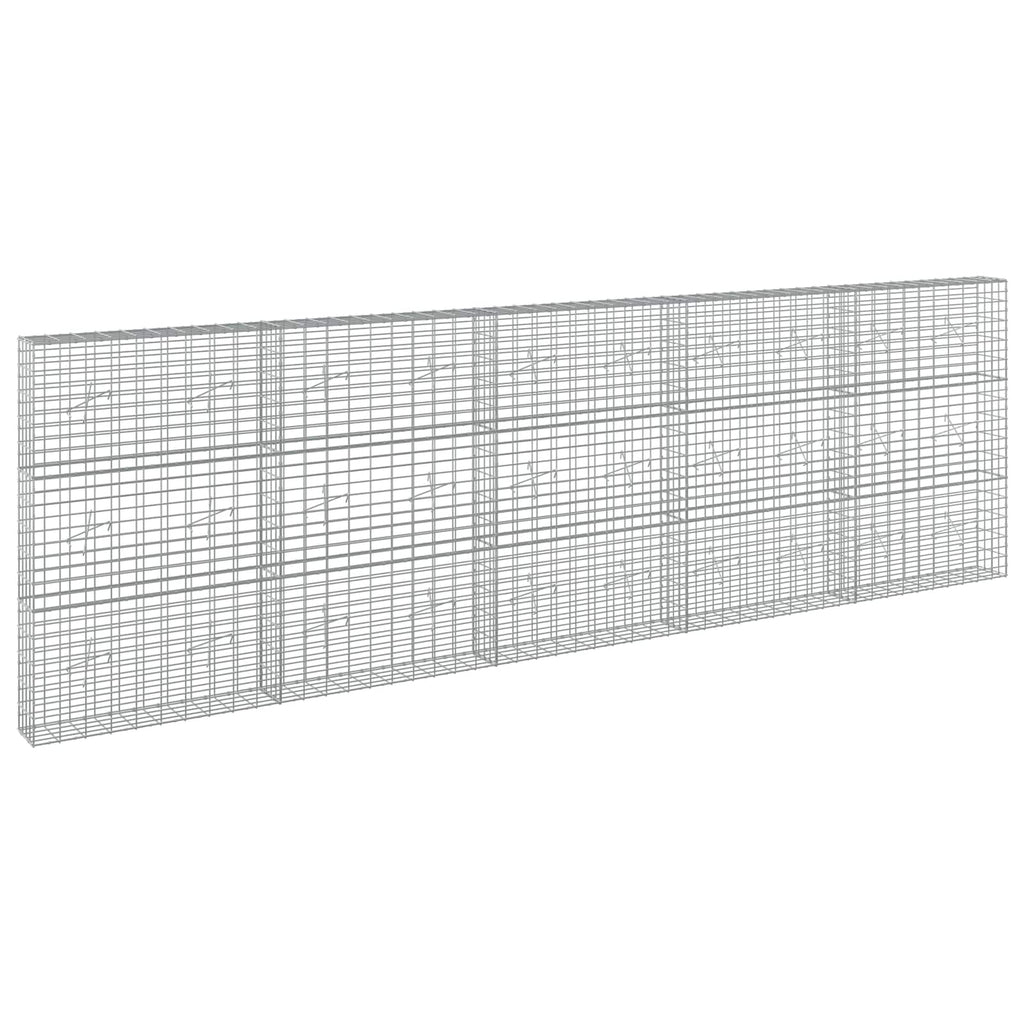 vidaXL Gabion z drutem 5 mm i siatką 5x10 cm 500x20x150 cm