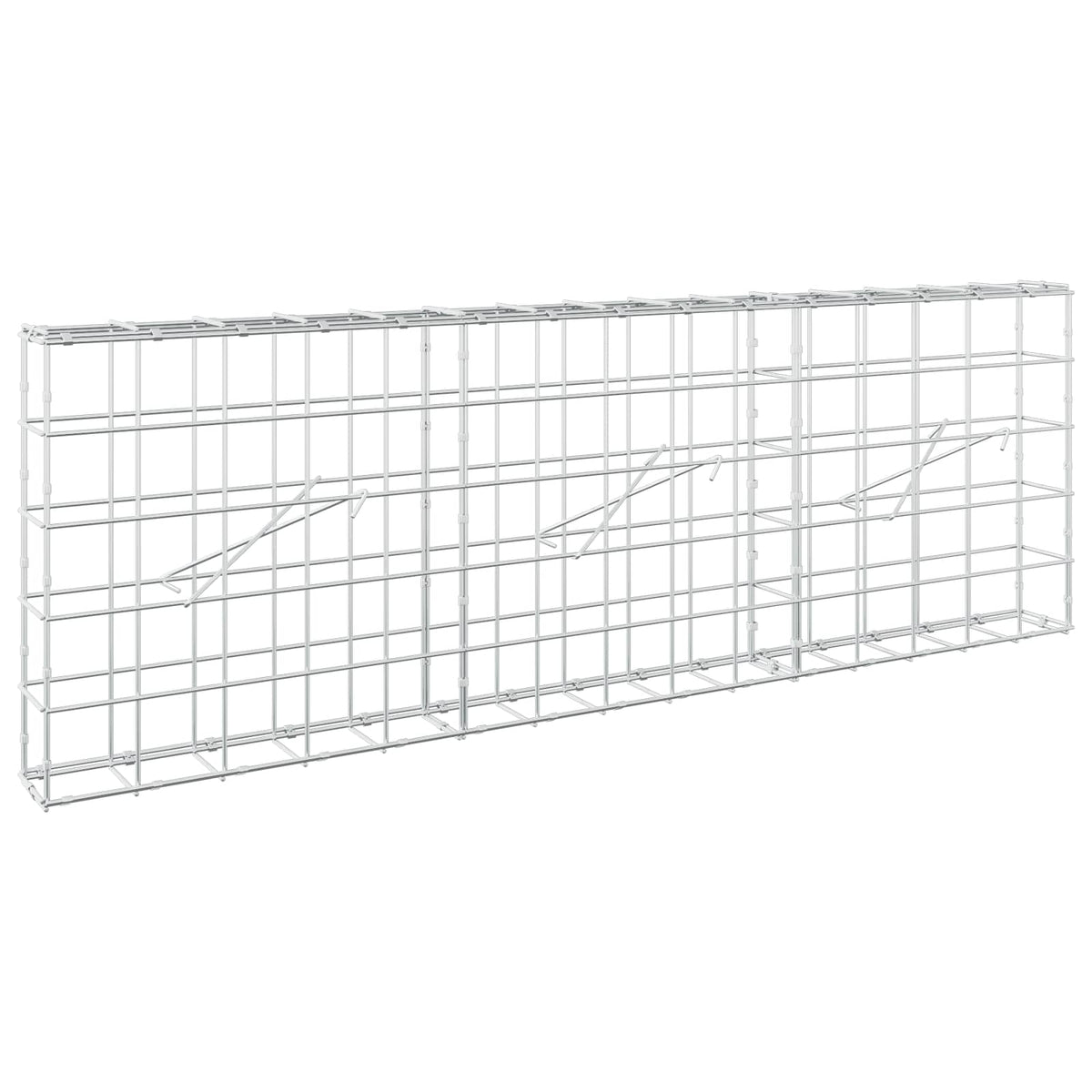vidaXL Gabion z drutem 5 mm i siatką 10x10 cm 150x10x50 cm