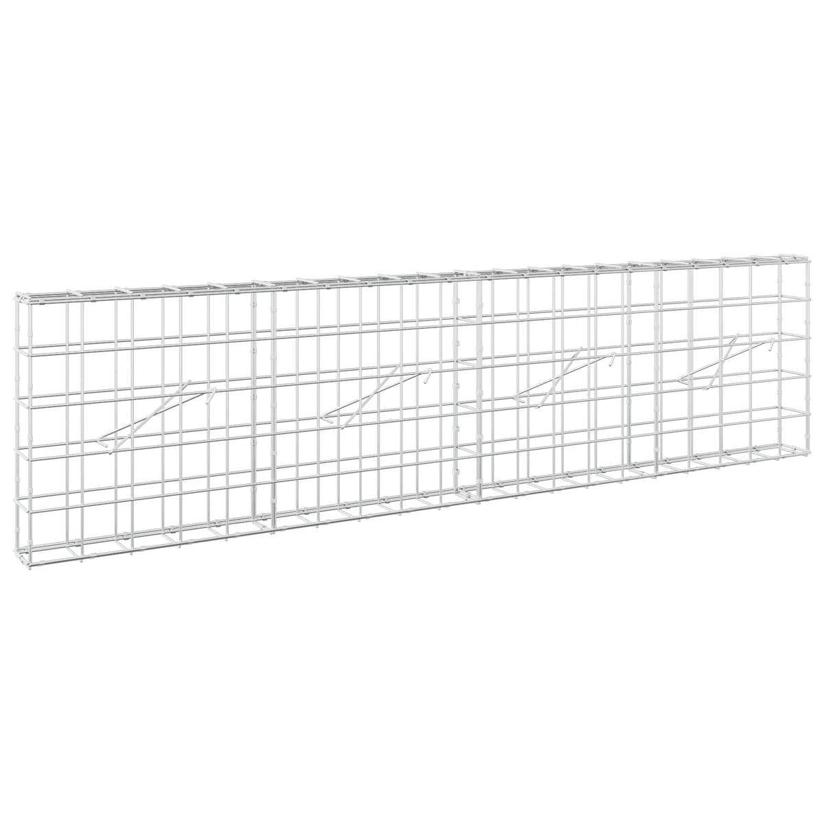 vidaXL Gabion z drutem 5 mm i siatką 10x10 cm 200x10x50 cm