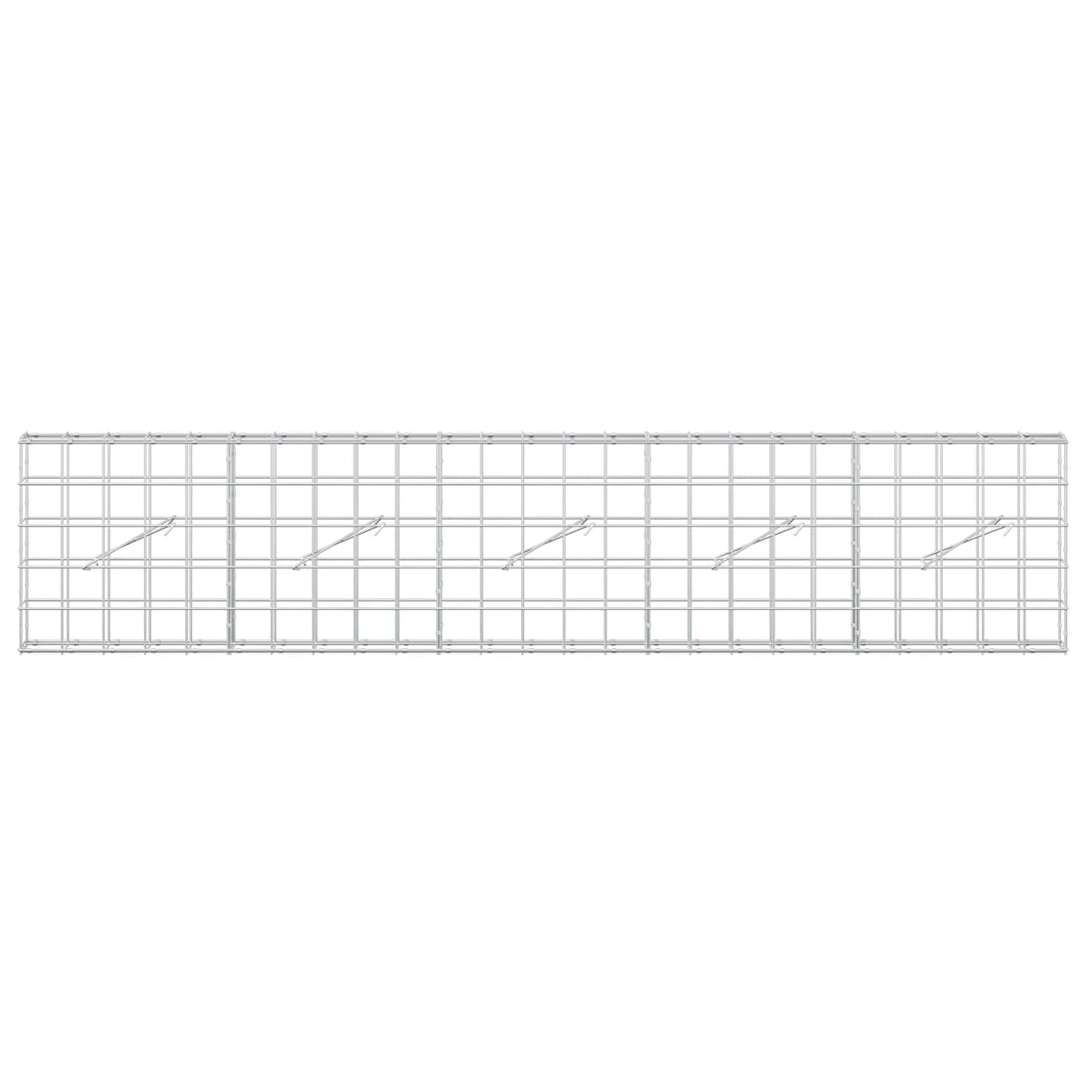 vidaXL Gabion z drutem 5 mm i siatką 10x10 cm 250x10x50 cm