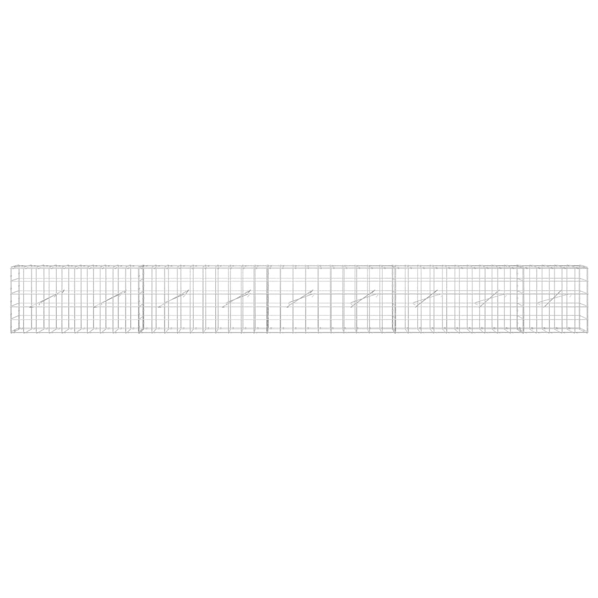 vidaXL Gabion z drutem 5 mm i siatką 10x10 cm 450x10x50 cm