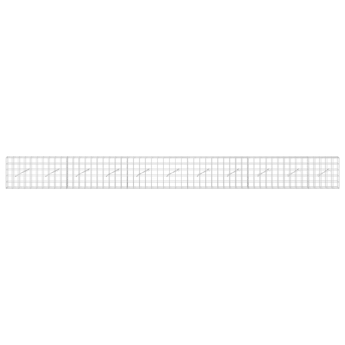 vidaXL Gabion z drutem 5 mm i siatką 10x10 cm 550x10x50 cm