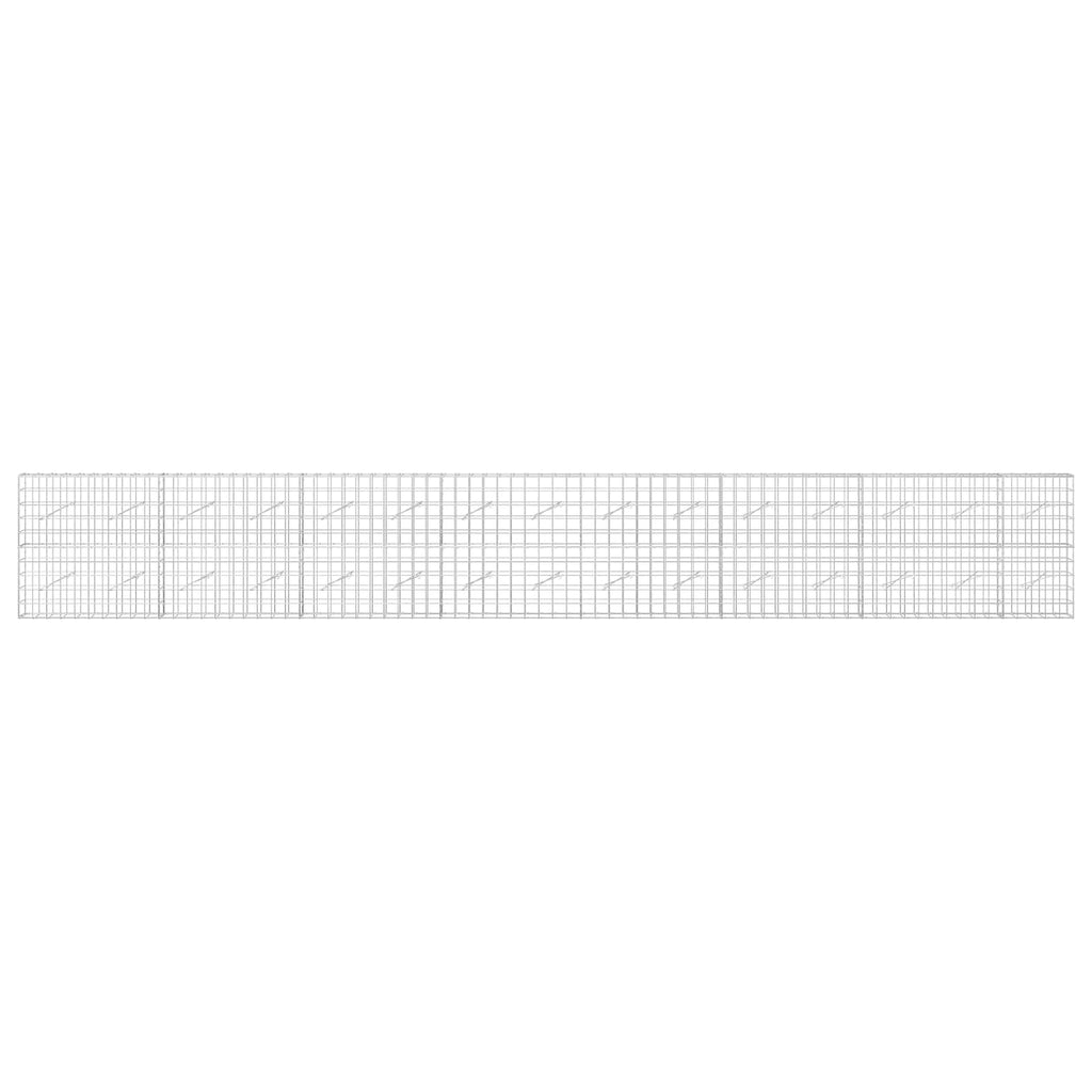 vidaXL Gabion z drutem 5 mm i siatką 10x10 cm 750x10x100 cm