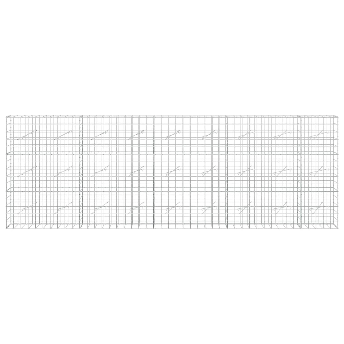 vidaXL Gabion z drutem 5 mm i siatką 10x10 cm 450x10x150 cm