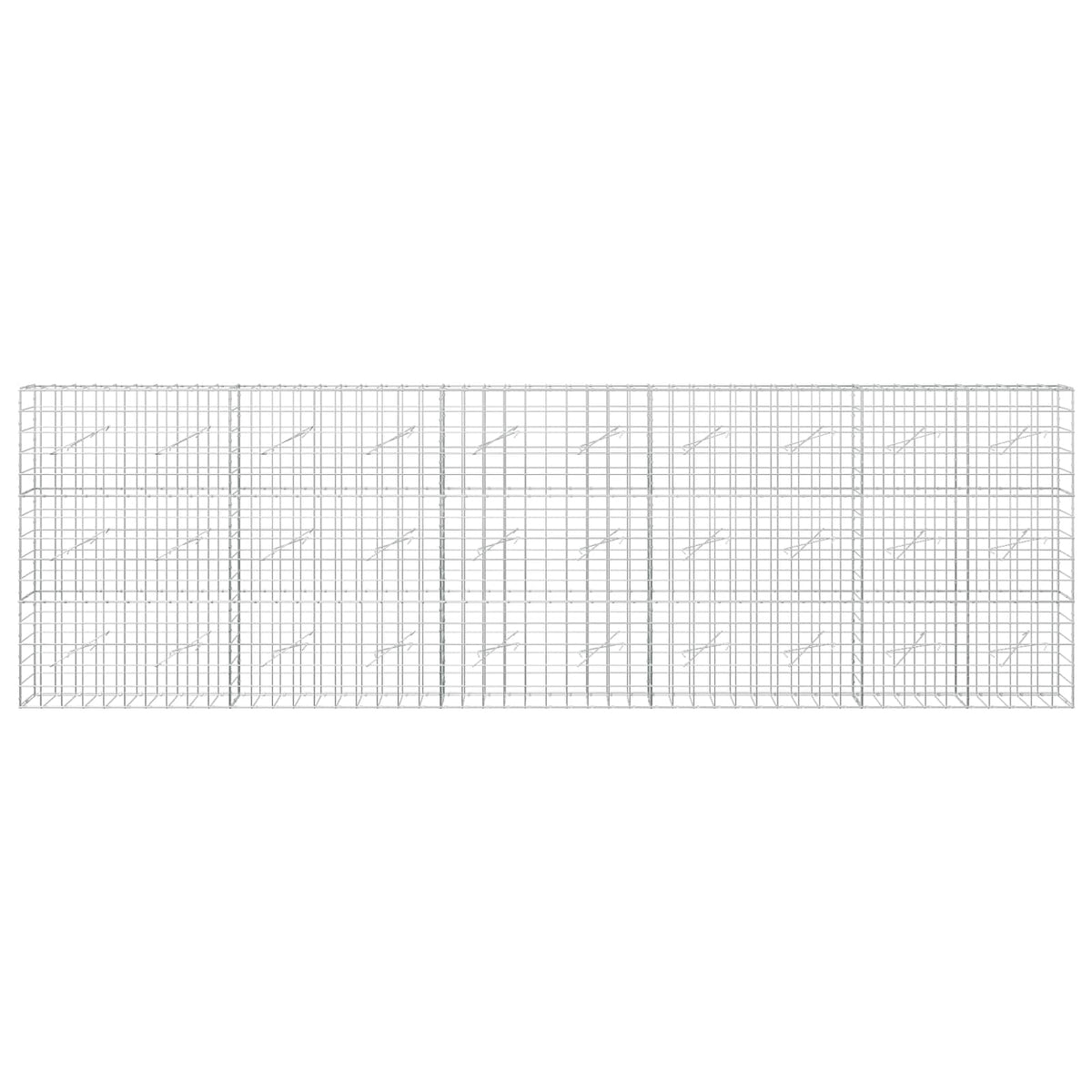vidaXL Gabion z drutem 5 mm i siatką 10x10 cm 500x10x150 cm