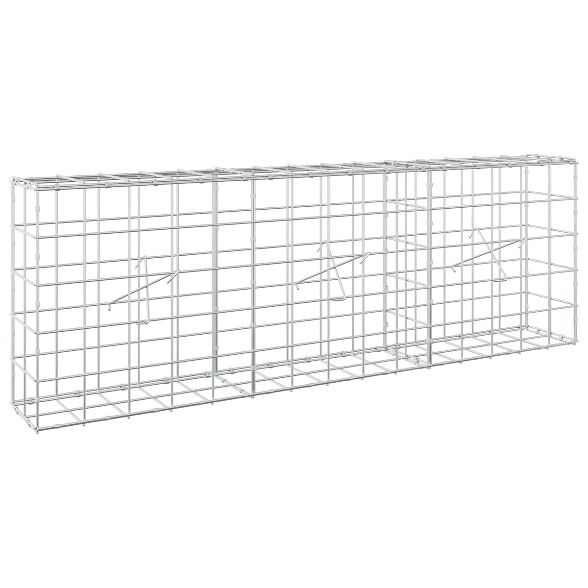 vidaXL Gabion z drutem 5 mm i siatką 10x10 cm 150x20x50 cm
