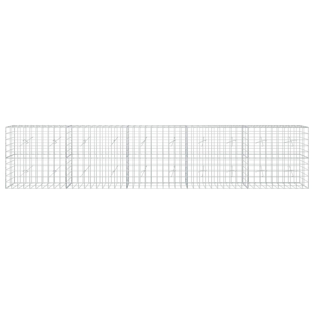 vidaXL Gabion z drutem 5 mm i siatką 10x10 cm 500x20x100 cm