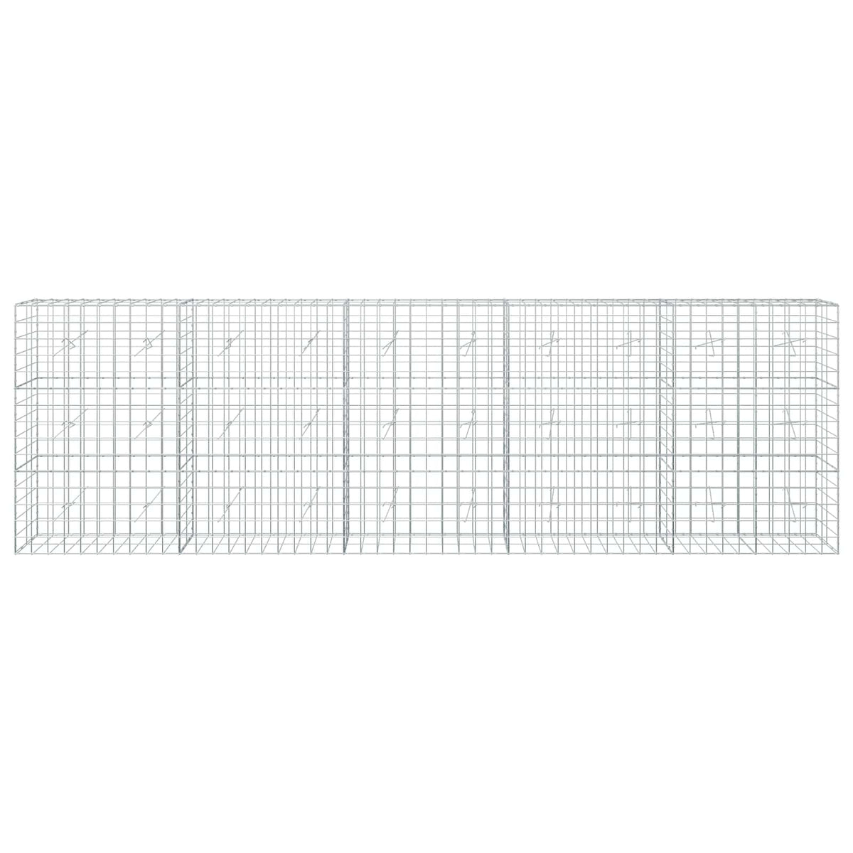 vidaXL Gabion z drutem 5 mm i siatką 10x10 cm 500x20x150 cm