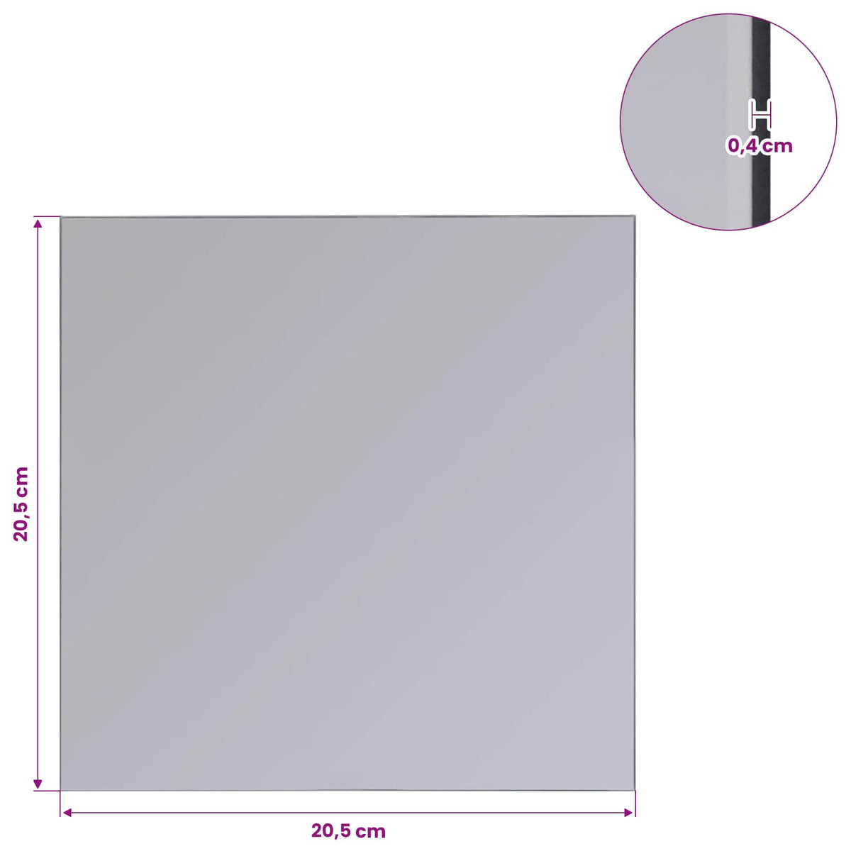 vidaXL Lustra 8 szt. srebrny 20,5 x 20,5 x 0,4 cm