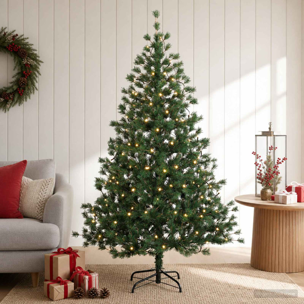 vidaXL Sztuczna choinka z zawiasami 150 cm 150 LED Ciepła biel