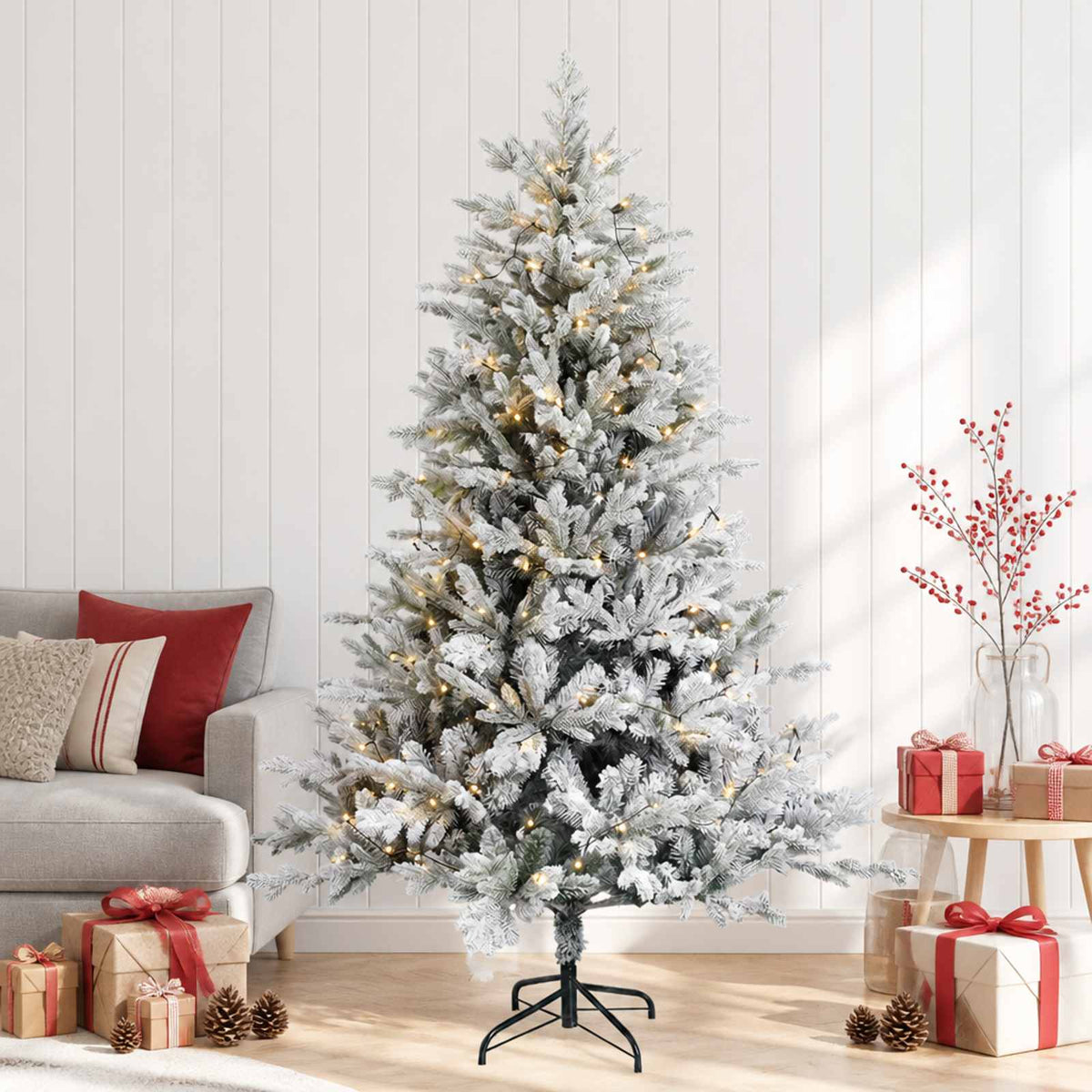 vidaXL Sztuczna choinka z zawiasami 120 cm 150 LED Ciepła biel
