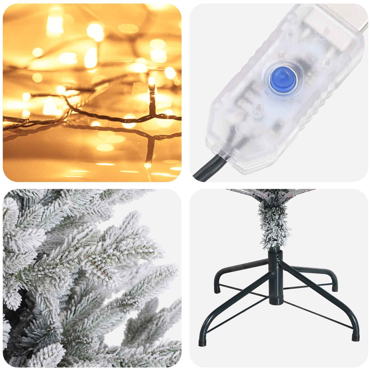 vidaXL Sztuczna choinka z zawiasami 120 cm 150 LED Ciepła biel