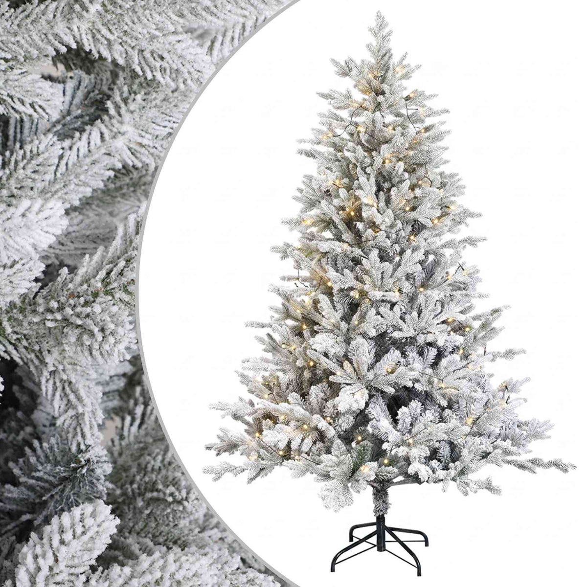vidaXL Sztuczna choinka z zawiasami 150 cm 150 LED Ciepła biel