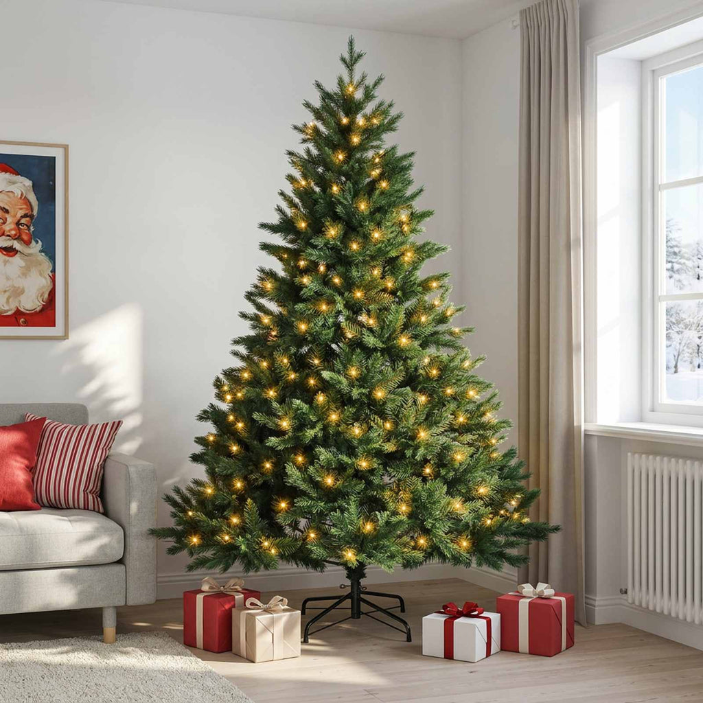 vidaXL Sztuczna choinka z zawiasami 120 cm 150 LED Ciepła biel