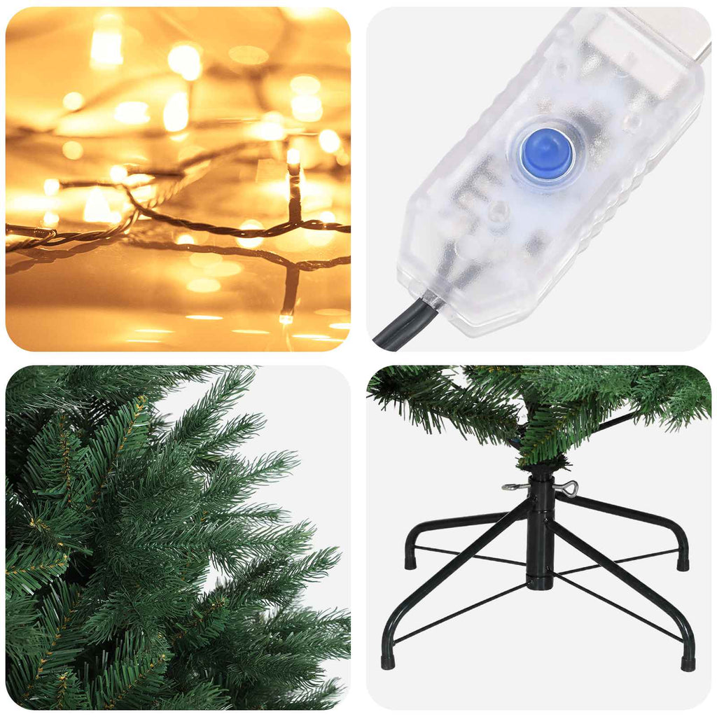 vidaXL Sztuczna choinka z zawiasami 120 cm 150 LED Ciepła biel