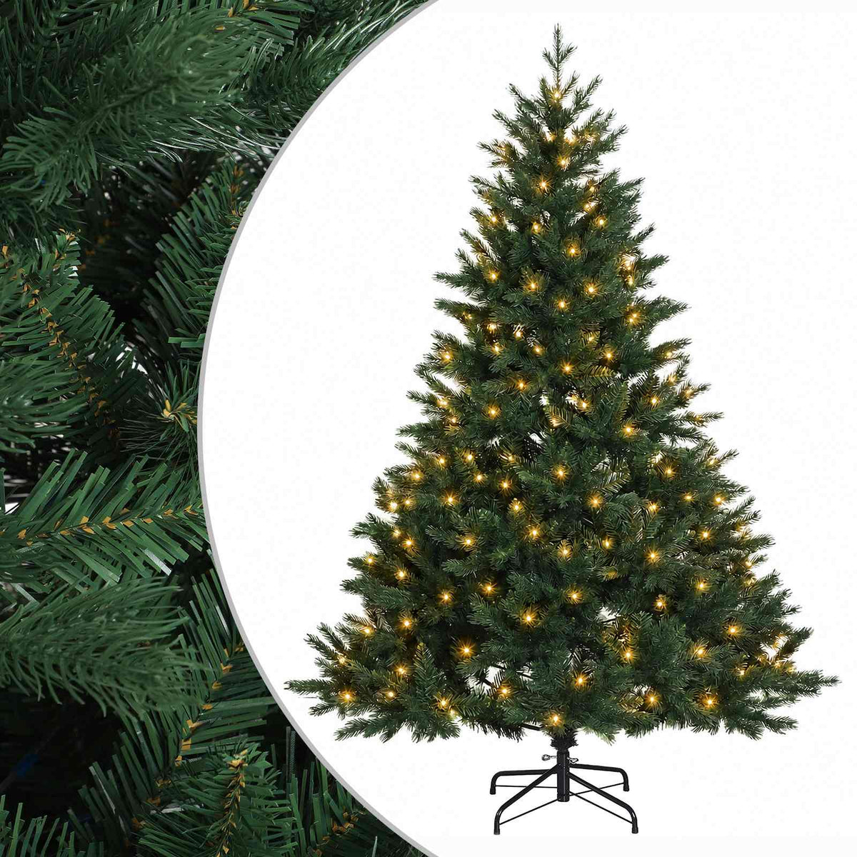 vidaXL Sztuczna choinka z zawiasami 120 cm 150 LED Ciepła biel