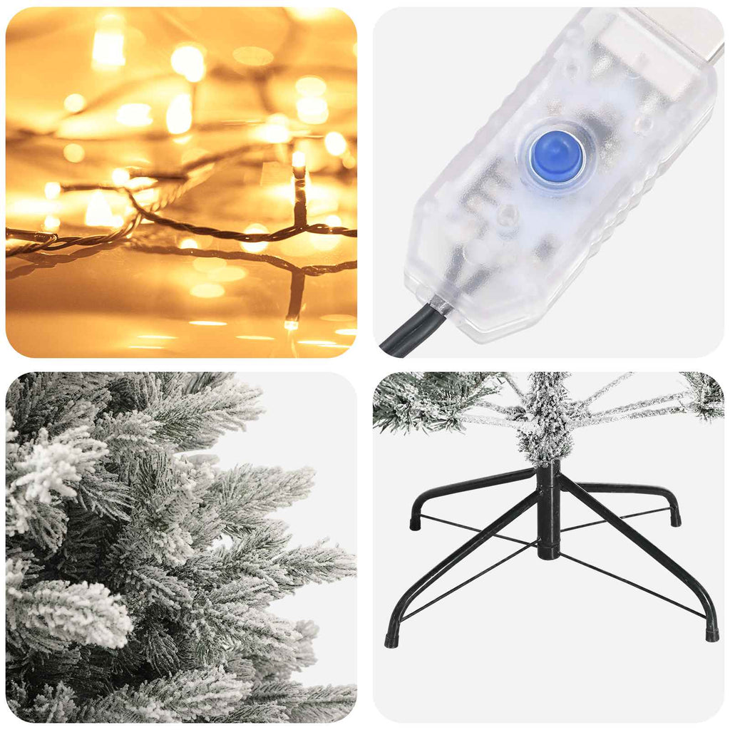 vidaXL Sztuczna choinka z zawiasami 150 cm 150 LED Ciepła biel