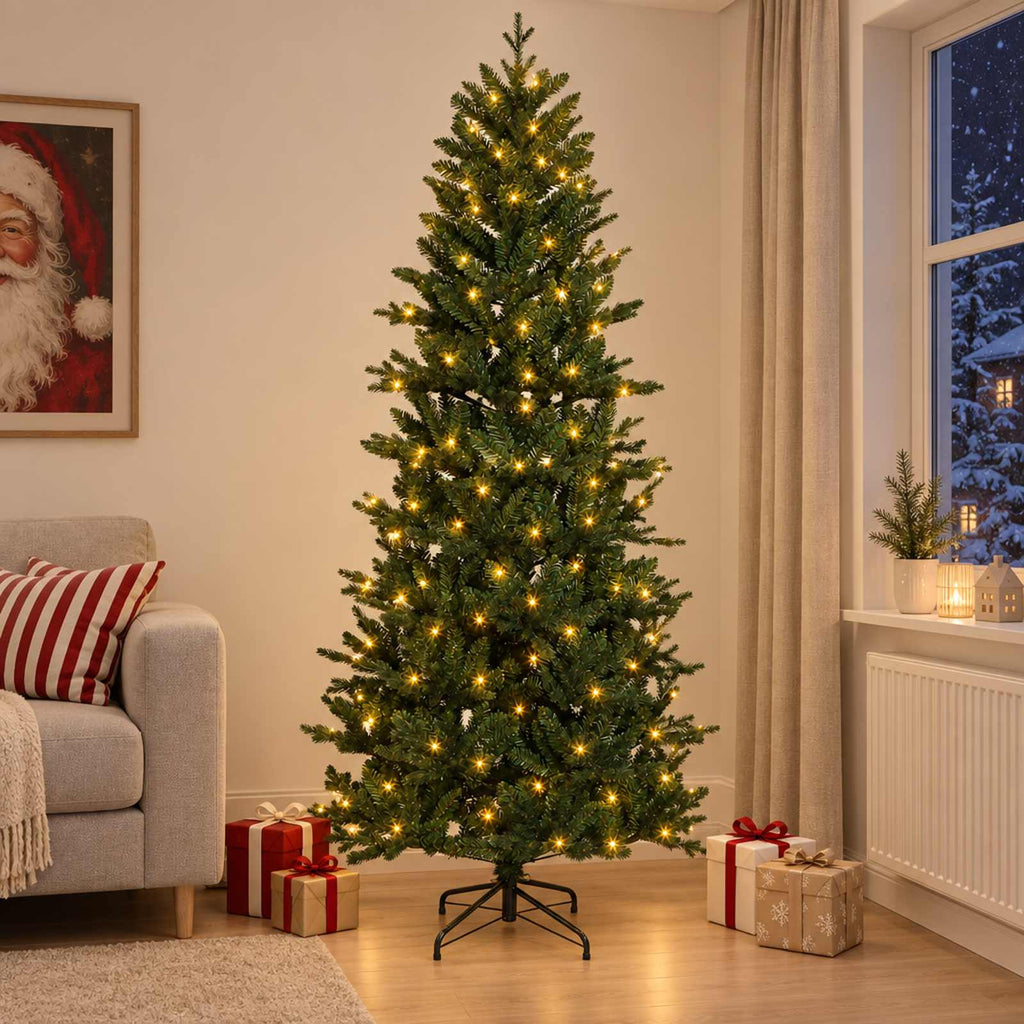 vidaXL Sztuczna choinka z zawiasami 150 cm 150 LED Ciepła biel