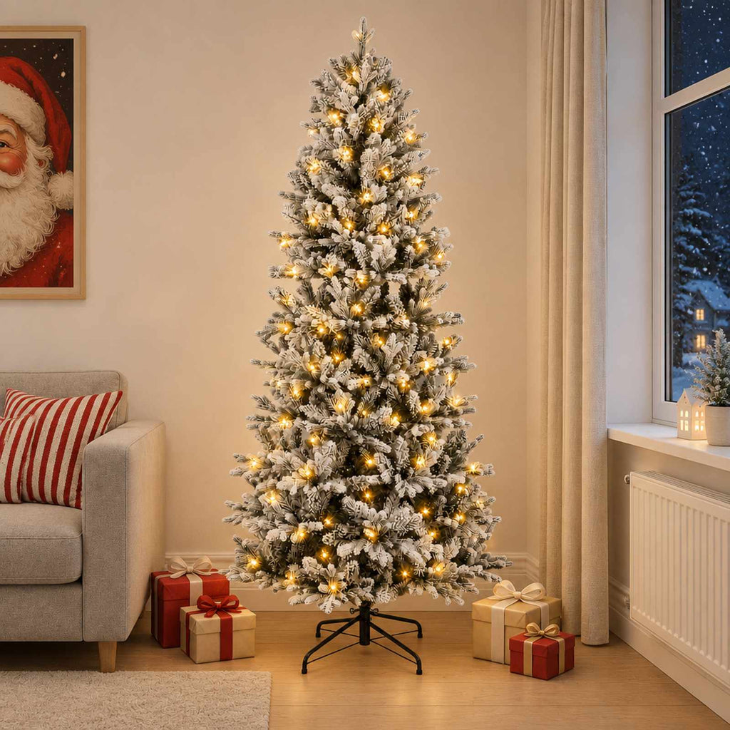 vidaXL Sztuczna choinka z zawiasami 210 cm 300 LED Ciepła biel
