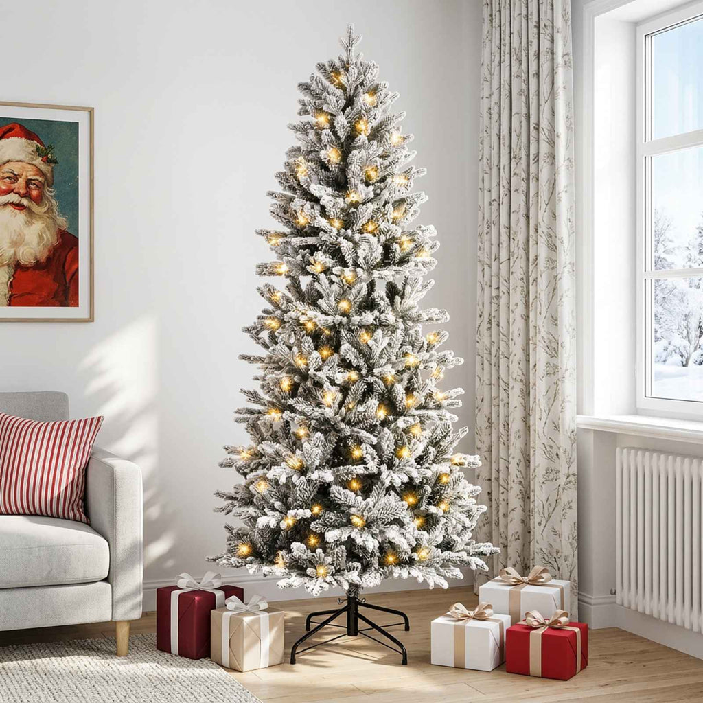 vidaXL Sztuczna choinka z zawiasami 240 cm 300 LED Ciepła biel