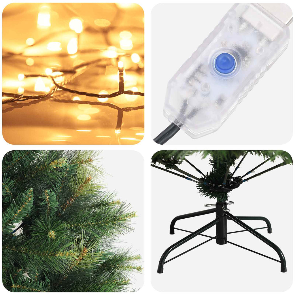 vidaXL Sztuczna choinka z zawiasami 150 cm 150 LED Ciepła biel
