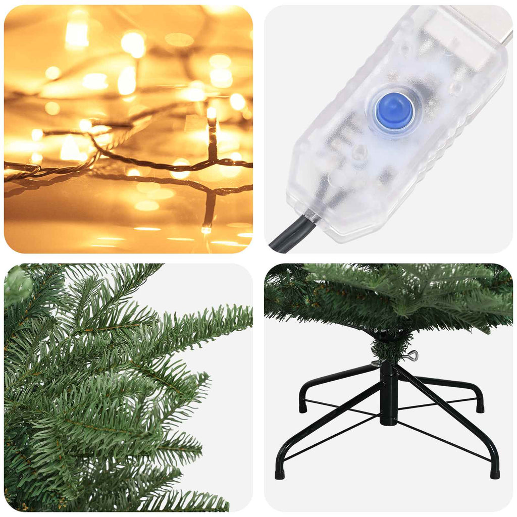vidaXL Sztuczna choinka z zawiasami 150 cm 150 LED Ciepła biel