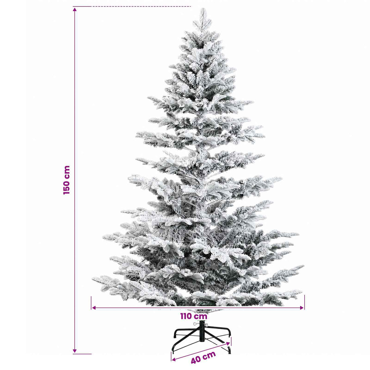 vidaXL Sztuczna choinka z zawiasami 150 cm 150 LED Ciepła biel