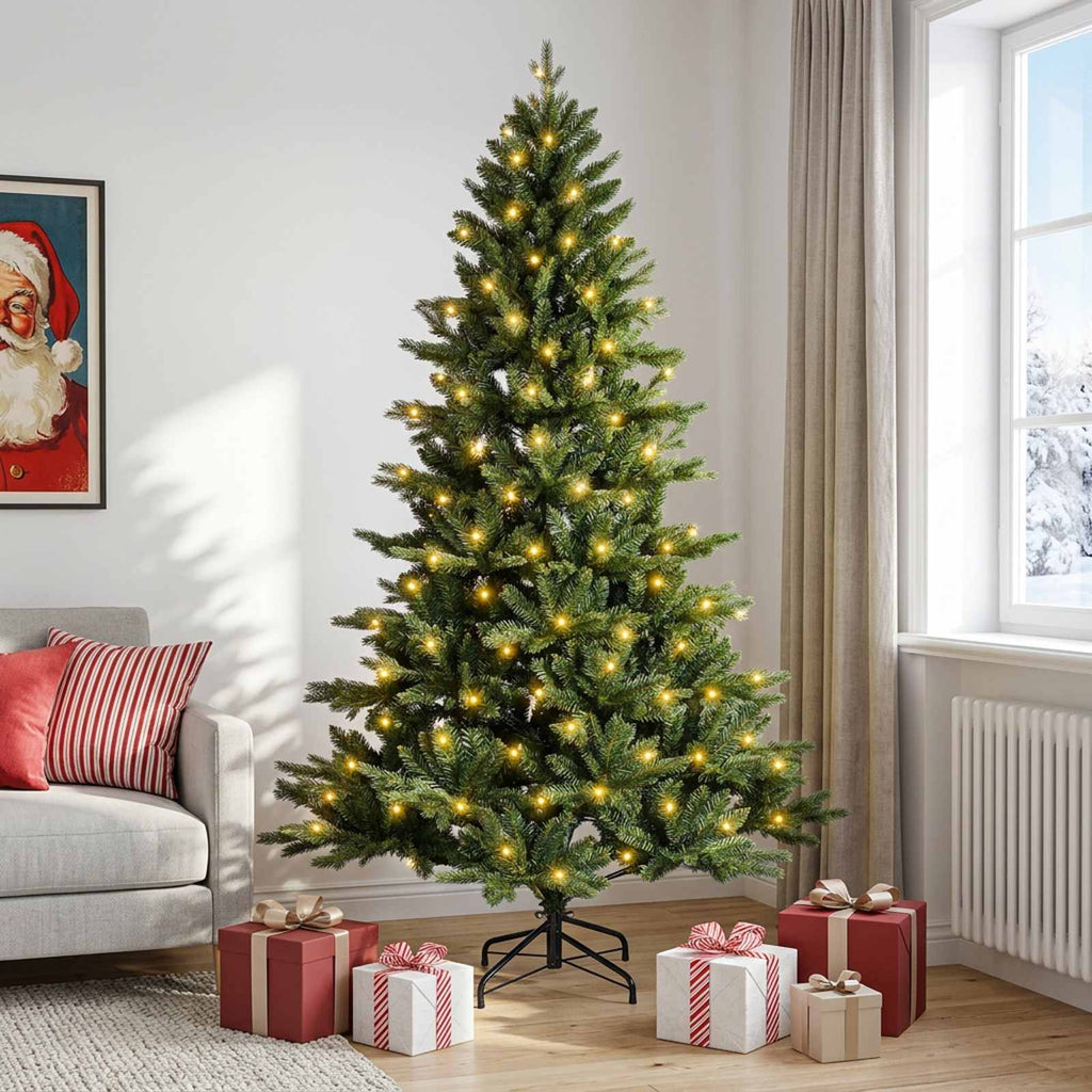 vidaXL Sztuczna choinka z zawiasami 180 cm 300 LED Ciepła biel