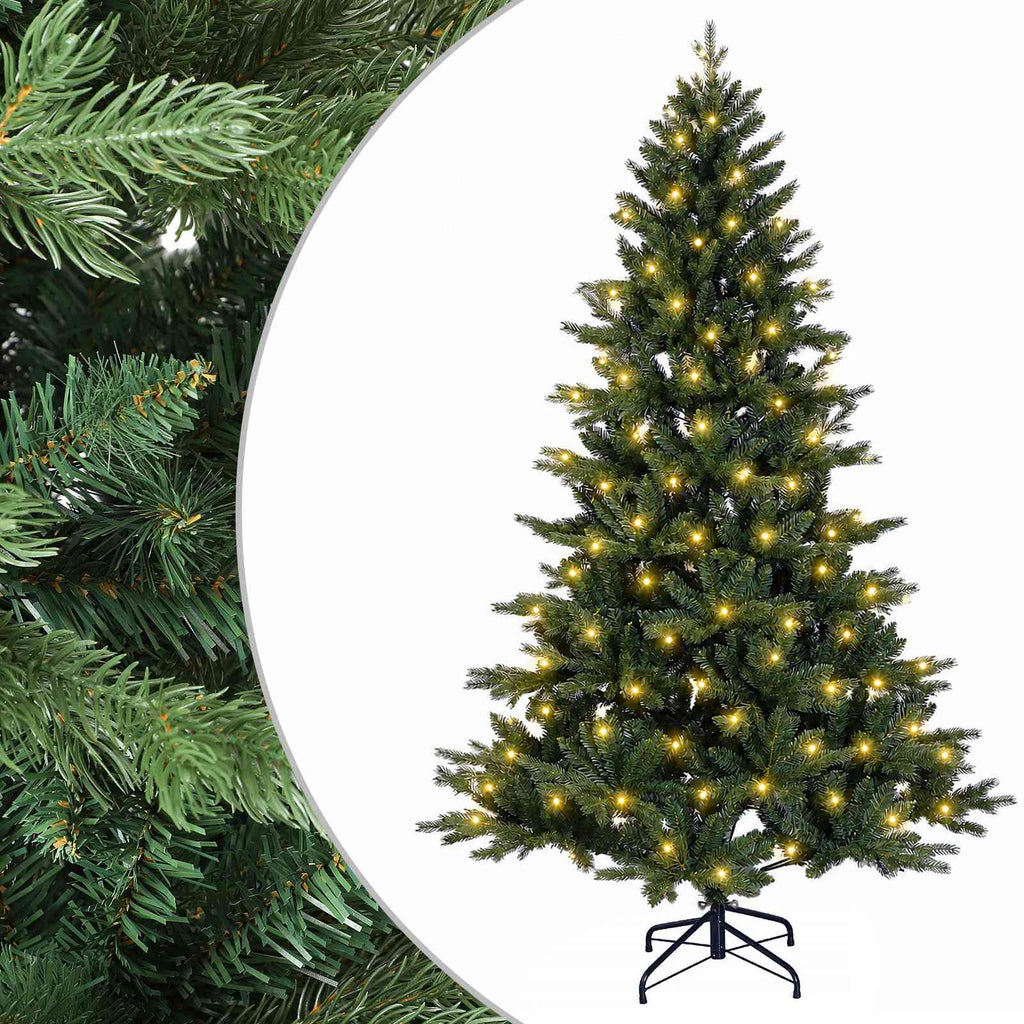 vidaXL Sztuczna choinka z zawiasami 150 cm 150 LED Ciepła biel