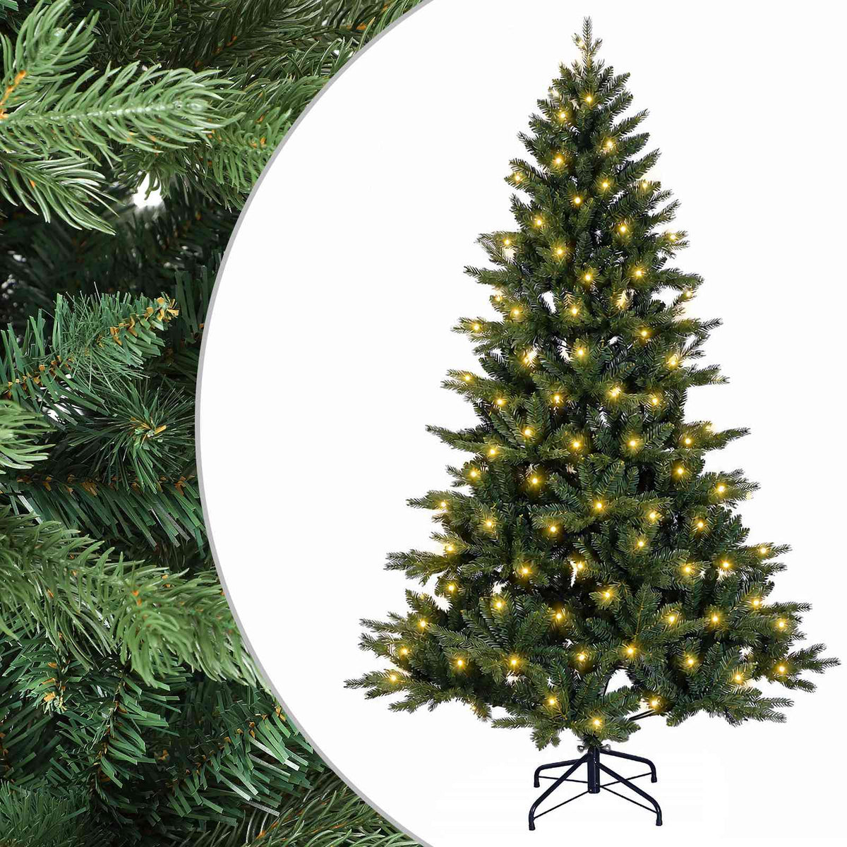 vidaXL Sztuczna choinka z zawiasami 150 cm 150 LED Ciepła biel
