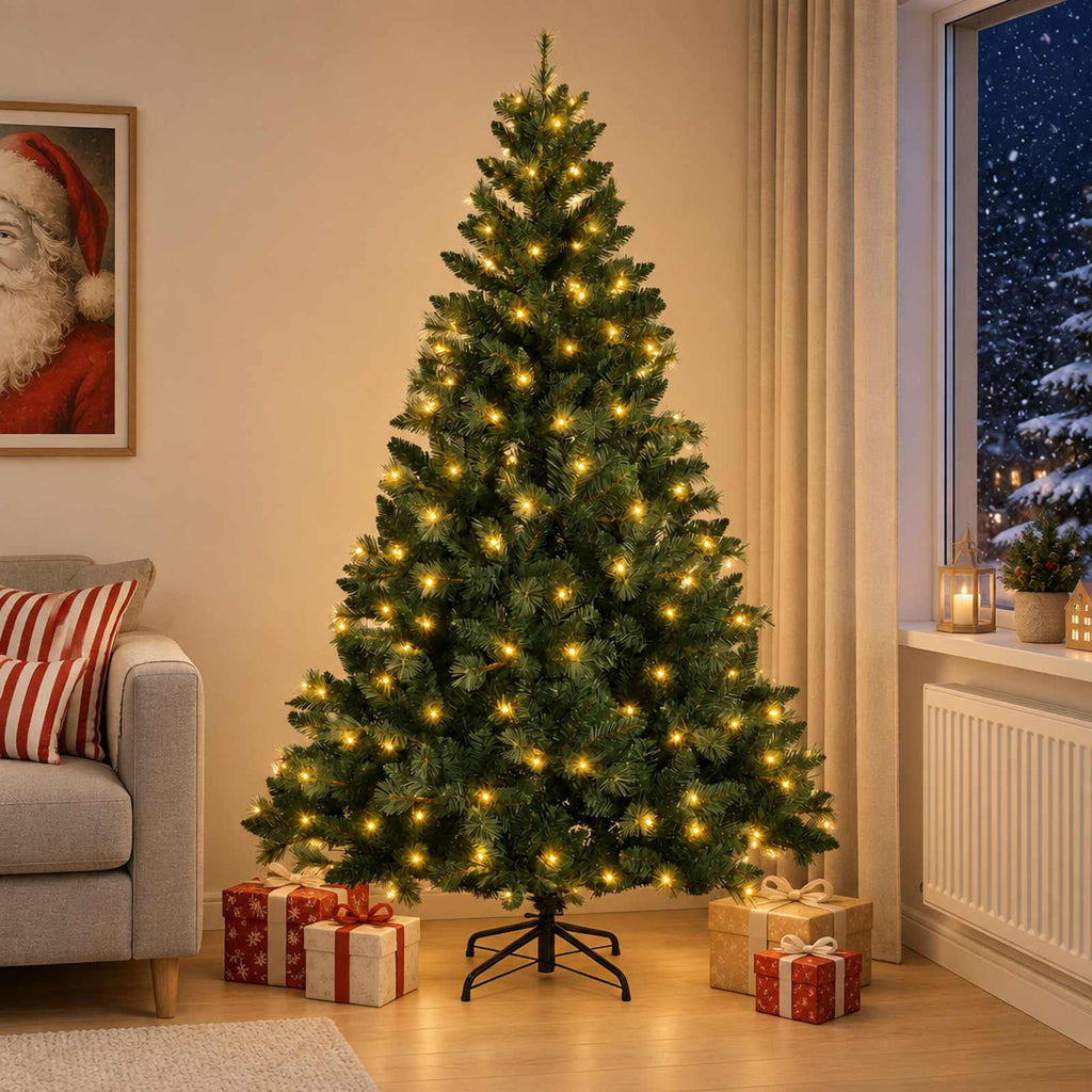 vidaXL Sztuczna choinka z zawiasami 120 cm 150 LED Ciepła biel