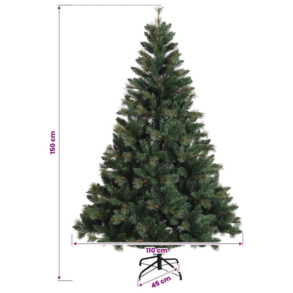 vidaXL Sztuczna choinka z zawiasami 150 cm 150 LED Ciepła biel