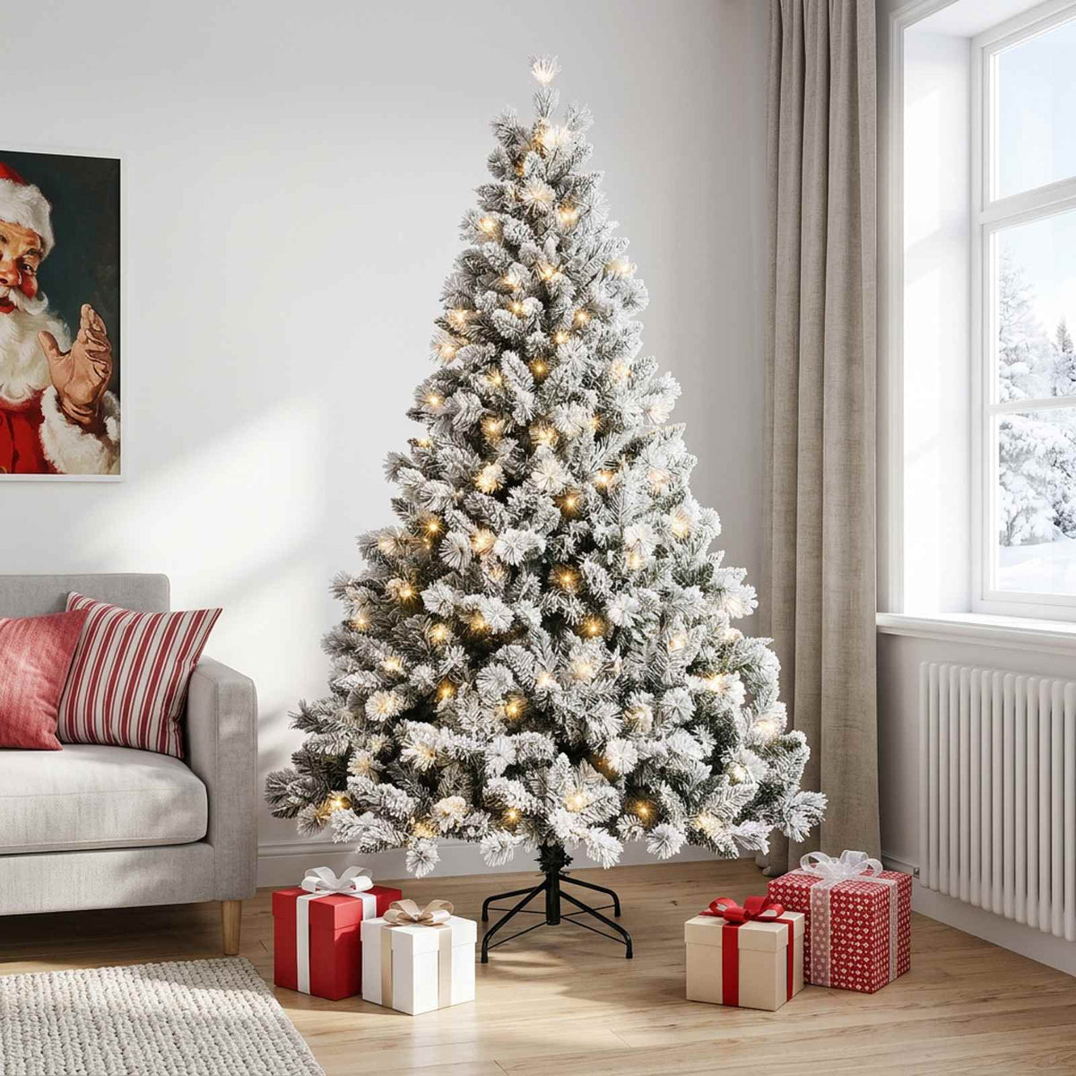 vidaXL Sztuczna choinka z zawiasami 120 cm 150 LED Ciepła biel