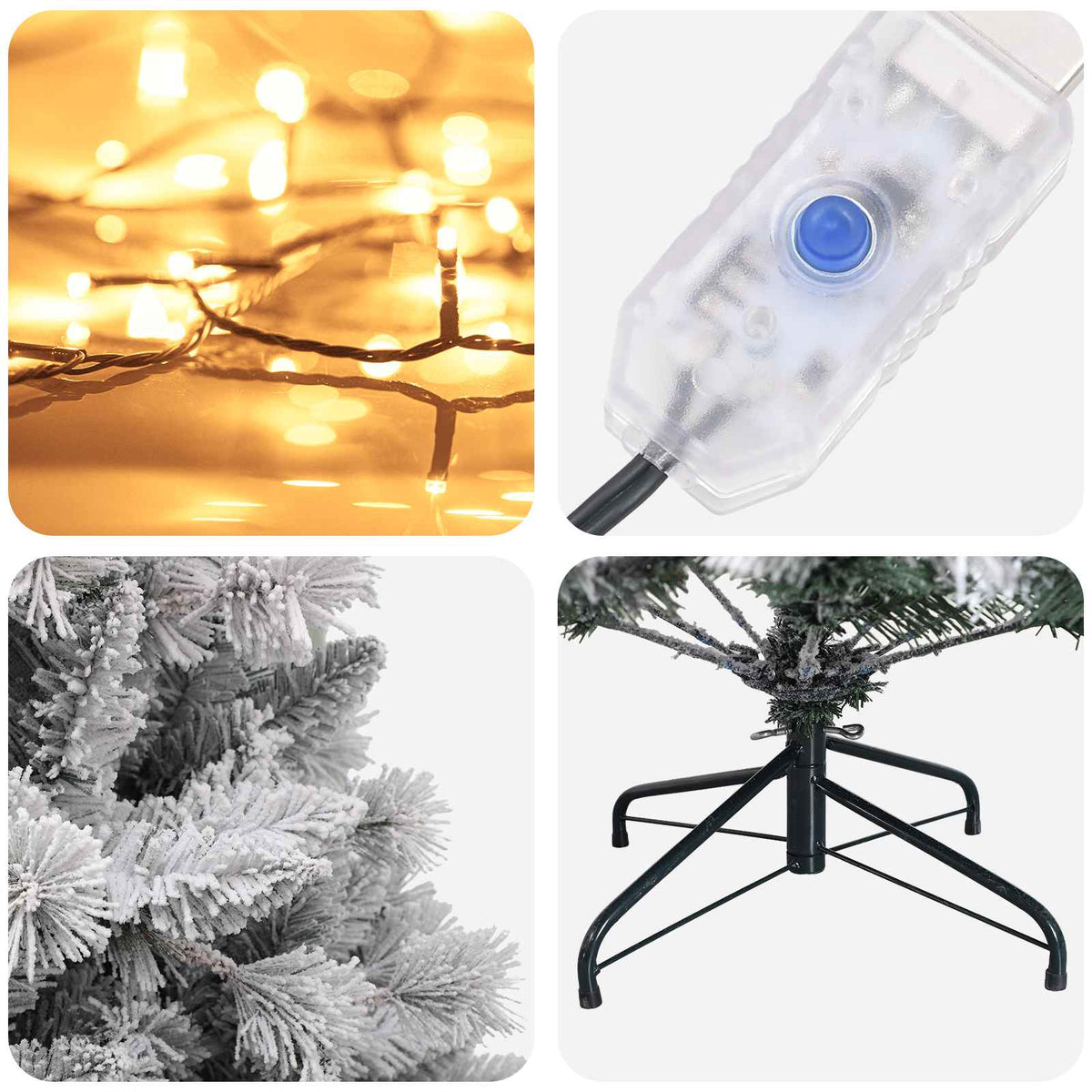 vidaXL Sztuczna choinka z zawiasami 120 cm 150 LED Ciepła biel