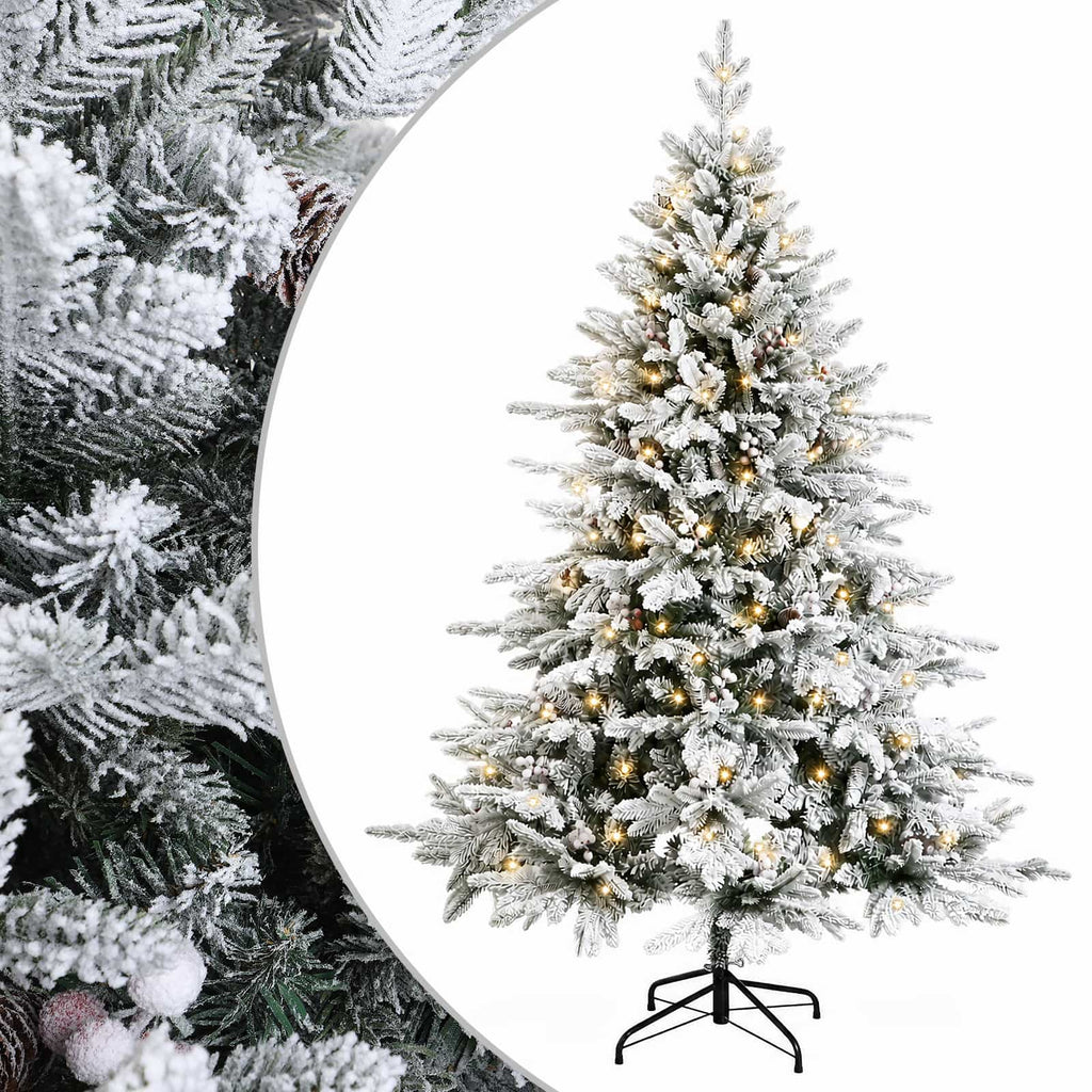 vidaXL Sztuczna choinka z zawiasami 150 cm 150 LED Ciepła biel