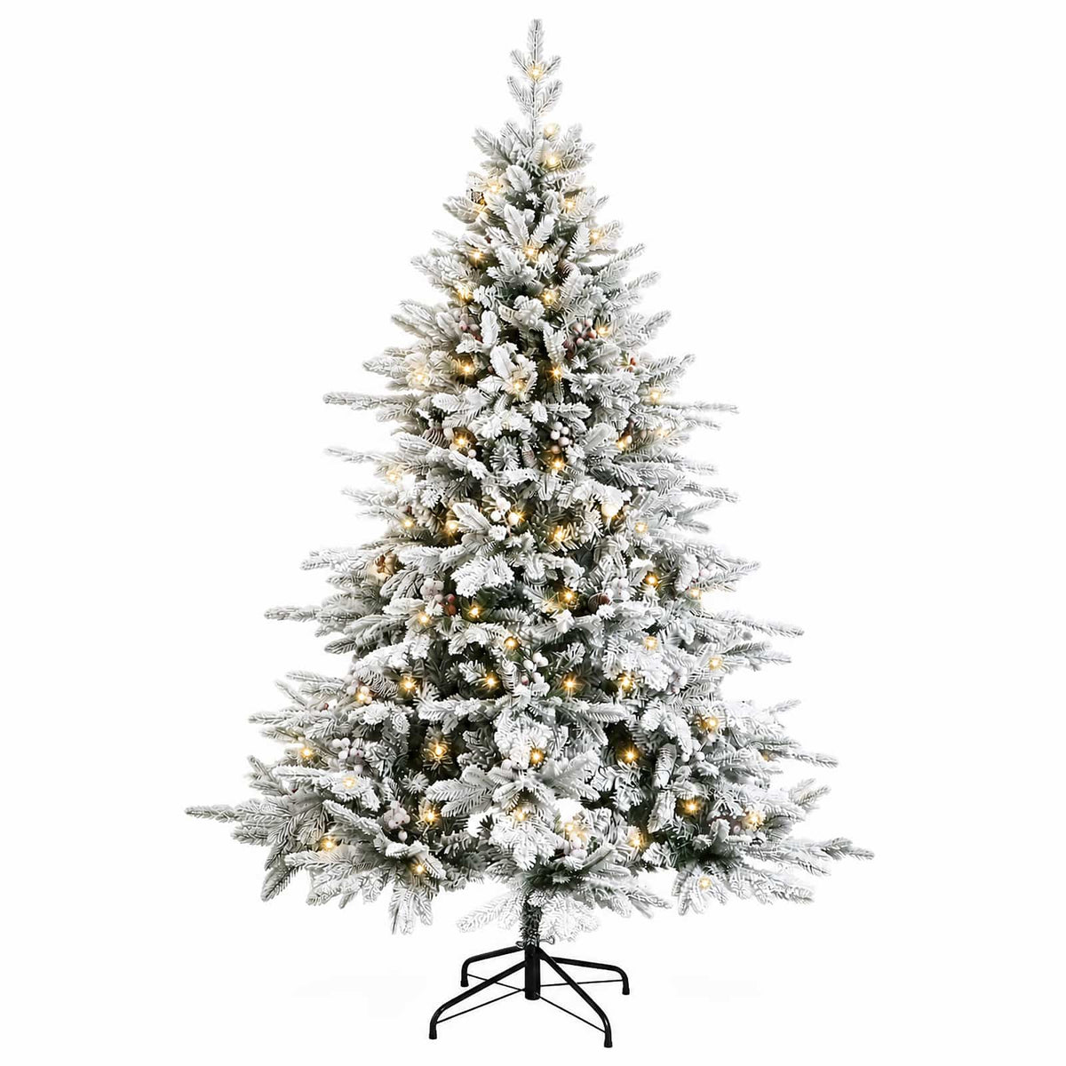 vidaXL Sztuczna choinka z zawiasami 150 cm 150 LED Ciepła biel