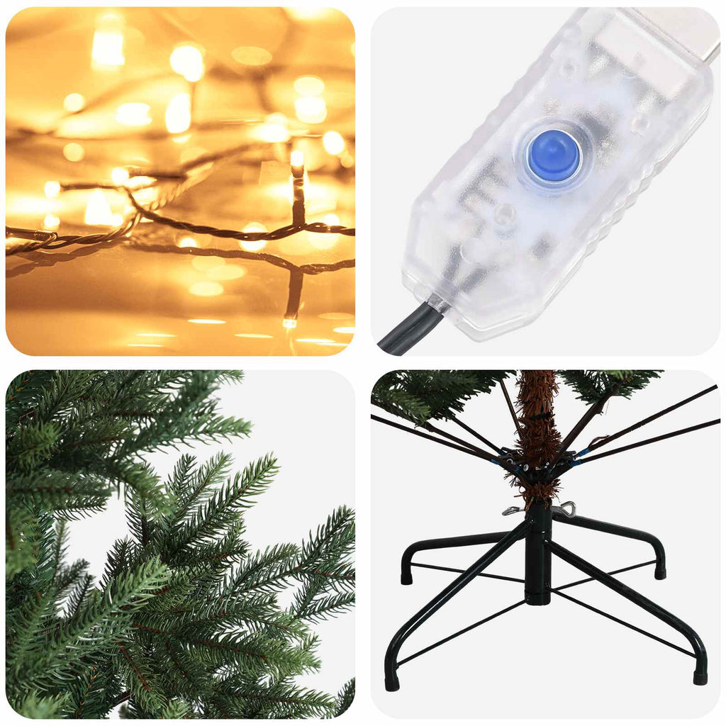 vidaXL Sztuczna choinka z zawiasami 150 cm 150 LED Ciepła biel