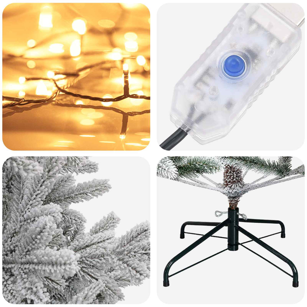 vidaXL Sztuczna choinka z zawiasami 150 cm 150 LED Ciepła biel