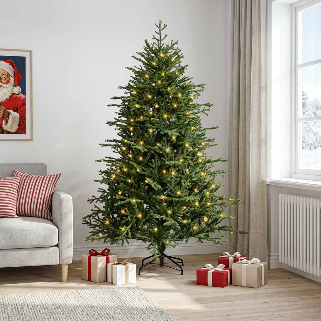 vidaXL Sztuczna choinka z zawiasami 150 cm 150 LED Ciepła biel