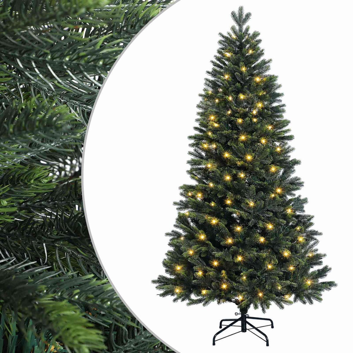 vidaXL Sztuczna choinka z zawiasami 120 cm 150 LED Ciepła biel