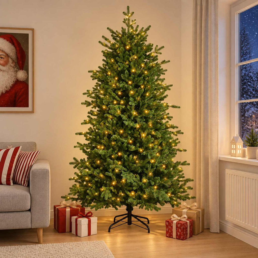 vidaXL Sztuczna choinka z zawiasami 120 cm 150 LED Ciepła biel