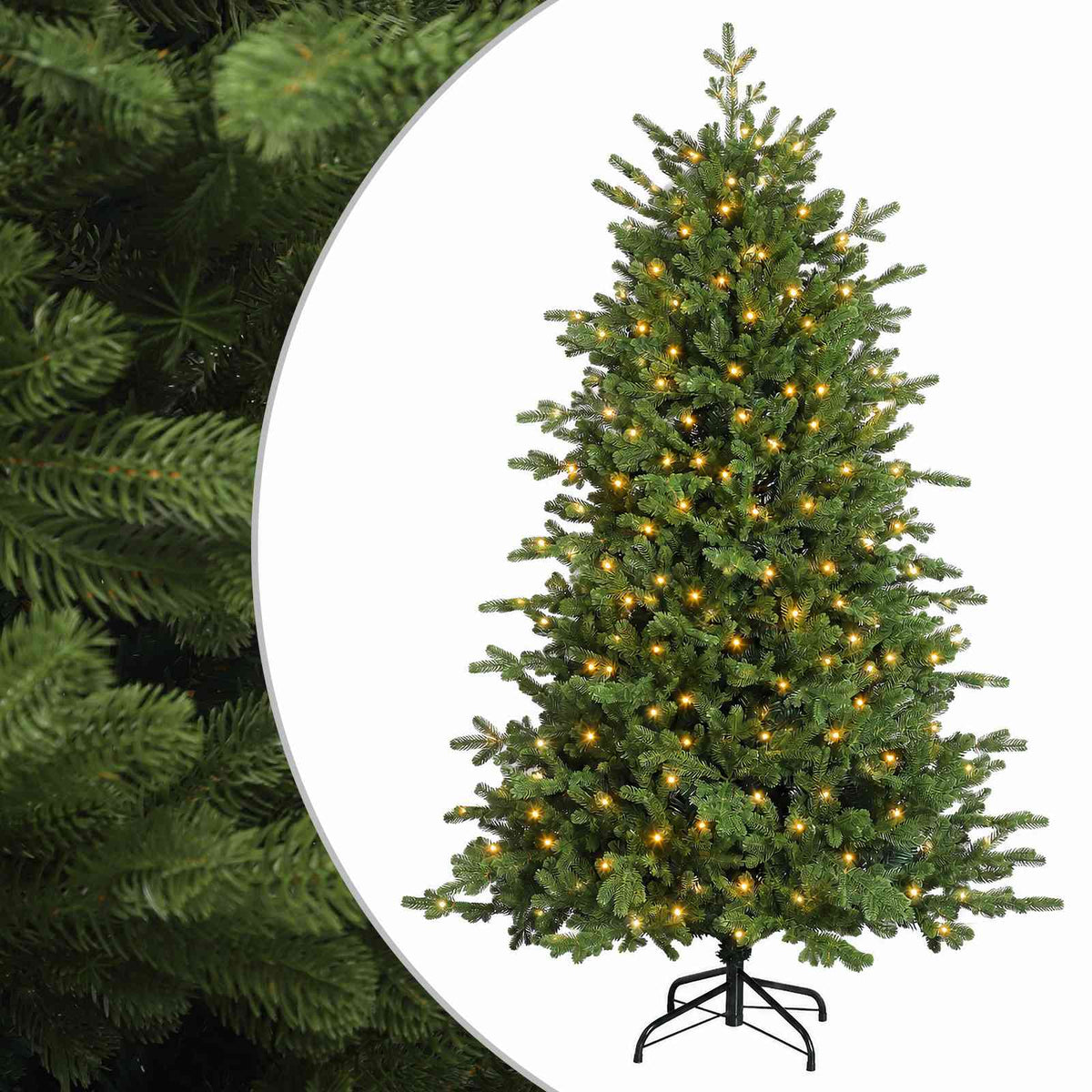 vidaXL Sztuczna choinka z zawiasami 120 cm 150 LED Ciepła biel