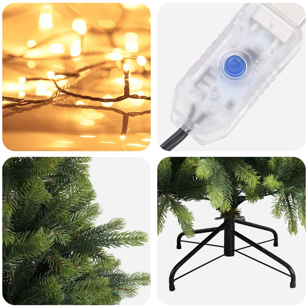 vidaXL Sztuczna choinka z zawiasami 150 cm 150 LED Ciepła biel