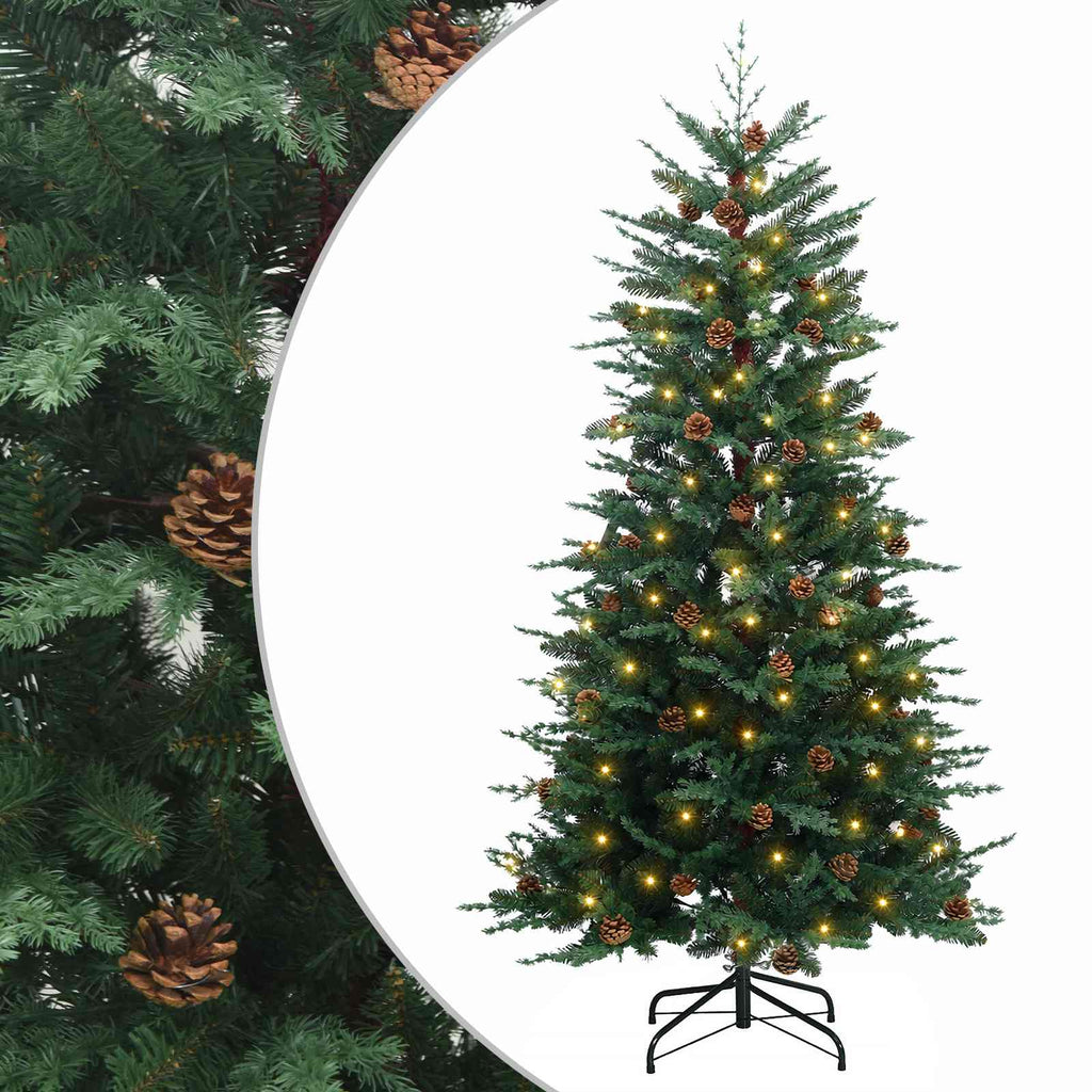 vidaXL Sztuczna choinka z zawiasami 150 cm 150 LED Ciepła biel